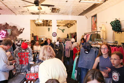 Shoppers fill Modest Moxie Boutique during the inaugural Sunset on Main event in Wessington Springs on May 21.