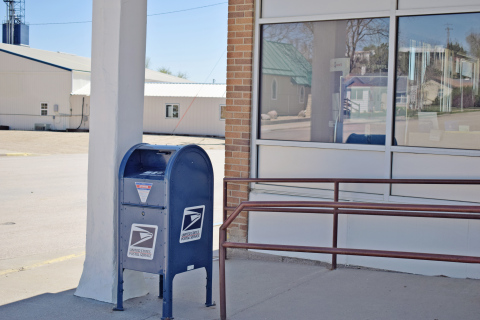 A post box outside the Philip, S.D., post office on May 2, 2026. (PHOTO: MOLLY WETSCH/SOUTH DAKOTA NEWS WATCH)