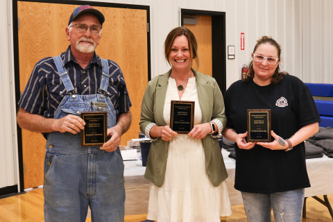 Partner in Education honorees recognized by the Wessington Springs School District include, from left, Kim Baker of Baker’s Repair, Kristi Hine of the True Dakotan and Ellen Tobin of Humm-Dinger. The three were honored during the district’s annual staff appreciation luncheon for their ongoing support of students, staff and school programs. (PHOTO COURTESY BRADY DUXBURY)