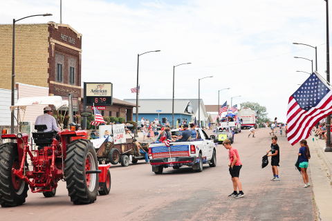 Residents and visitors line Main Street during the 2025 Fourth of July Parade in Wessington Springs. This year’s Independence Day celebration will feature three days of activities, including rodeo events, a community parade, turtle races, a youth micro derby and fireworks at dusk on July 4. (TRUE DAKOTAN FILE PHOTO)