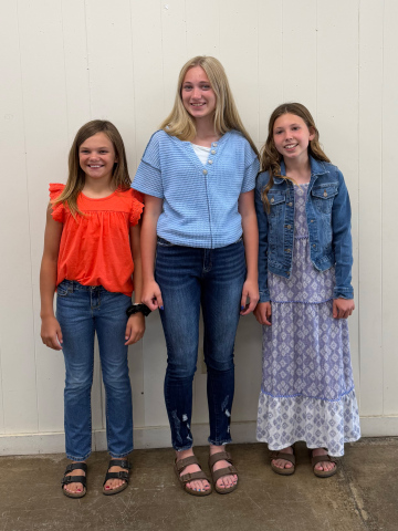 Carlayna Waters, Tenley Olinger and Torree Olinger all modeled a new outfit for Fashion Review. Several of the featured pieces were selected from the Wessington Springs Consignment Store, highlighting fashionable and budget-friendly clothing options.