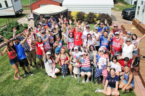 Members of the Wenzel family gather for a Fourth of July celebration at the home of Duke and Karen Wenzel in Wessington Springs. Nearly 50 relatives, many traveling from Wyoming and Oklahoma, spent the holiday enjoying fireworks, yard games, shared meals and time together while celebrating a tradition they look forward to each year. (PHOTO COURTESY CRAIG WENZEL)