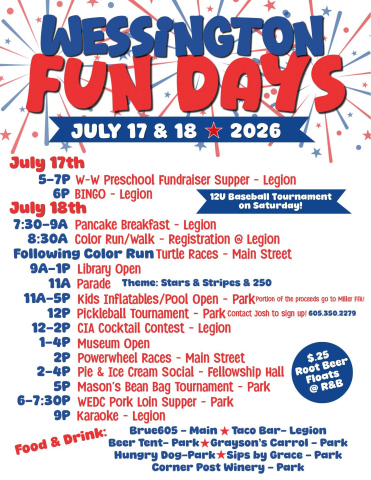Wessington Fun Days returns this weekend
