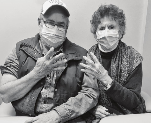 Tom and Kathy Dean are pictured above shortly after receiving their booster. SUBMITTED PHOTO