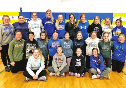 Back row left to right: Alicia Collins, Anna Arhart, Masynn Mebius, Avery Orth, Abby Kolousek, Patri Menendez, Brooklyn Caffee, Kerstynn Heim, Raylee Fagerhaug, Alyssa Grohs. Middle row left to right: Haeleigh Mulder, Carla Powell, Jada Kolousek, Ashlyn Weber, Kennedy Kolousek, Kendall Kolousek, Kaitlyn Braun, Ella Kolousek, Ella Fagerhaug. Front row left to right: Jewel McGeough, Areannah Miller, Alexis Roesler, Logan Mohling. COURTESY PHOTO