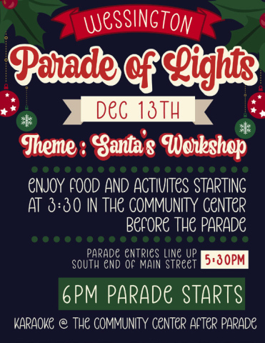 Christmas Parade of Lights Set for December 13 in Wessington