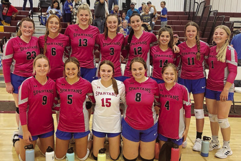 Back row, left to right: Riley Roduner, Caroline Witte, Avery Orth, Carissa Scheel, Sarah Poncelow, Alyssa Grohs, Hannah Heezen, Raylee Fagerhaug. Front row: Haeleigh Mulder, Mariah Messmer, Ashlyn Weber, Taylor Braun, Kennedy Kolousek.