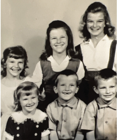 Shown left to right circa 1964 are, back row: Delia (Forbes) Atkinson, Jean (Forbes) Ferguson, Cathy (Forbes) Perry. Front row: Danette (Forbes) Miller, Doug Forbes and David Forbes.