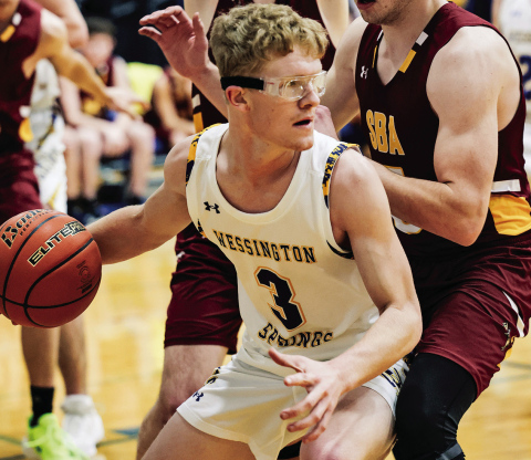 Luke Larson finished with five points during Thursday’s 64-27 victory over Sunshine Bible.
