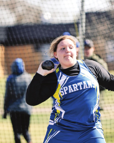 Anna Arhart was 2nd in shot put.