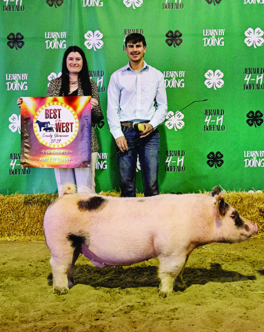 Blake Miller, 5th Place Market Swine. 