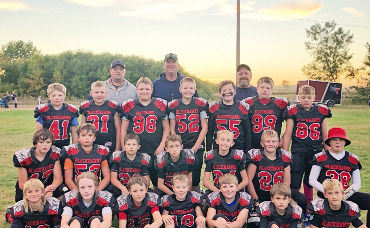 5/6th Grade Team Back row, left to: right Cole Wenzel, Chaz Larson, Wyatt Arhart, Mitchel Orth, Gannon Culver, Micah Orth, Wyatt Fagerhaug. Middle row left to right: George Broer, Laeton Filter, Carson Miller, Henry Baruth, Jackson Wolter, Kobie Schley, Trevor Johnson, Front row left to right: Liam Terkildsen, Sawyer Larson, Hastin Heezen, Sutten Jensen, Mauer Jones, Parker Couch, Gavin Scofield. Not pictured: Cort Stevens.