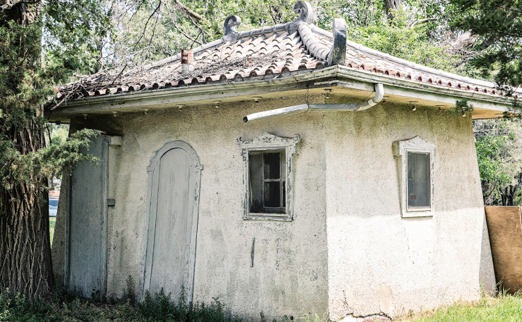 A pagoda gas station, formerly Firesteel Station in the 1930s, has been moved from its original location on Whiskey Road east of Wessington Springs to Main Street in Woonsocket and back to Springs over the past 90 years. It is shown above, photographed on Tuesday this week, at its current location on a residential lot in Wessington Springs.