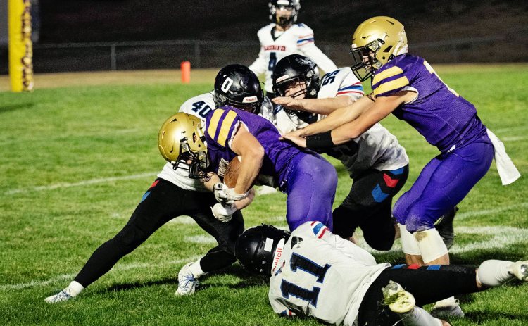 Last Thursday’s Class 11B quarterfinals at Warrior Field in Winner marked the end of the season for the Woonsocket/Wessington Springs/Sanborn Central Blackhawks. Winner Warriors 44, Blackhawks 0. PHOTO COURTESY J. VON EYE IMAGES