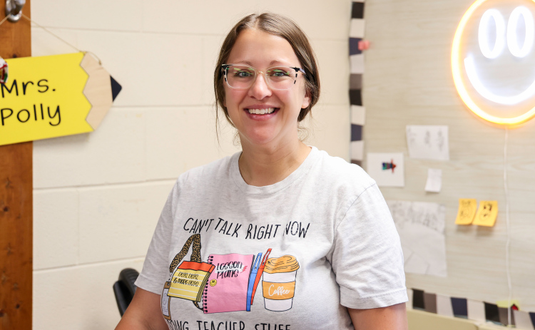 Wessington Springs Elementary School sixth grade teacher, Kacee Polly was named the 2025 Teacher of the Year for the school district. KRISTI HINE / TRUE DAKOTAN