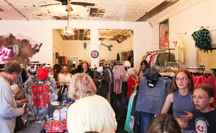 Shoppers fill Modest Moxie Boutique during the inaugural Sunset on Main event in Wessington Springs on May 21. Businesses, vendors and organizations welcomed residents and visitors for an evening of shopping, food and community activities throughout downtown. 