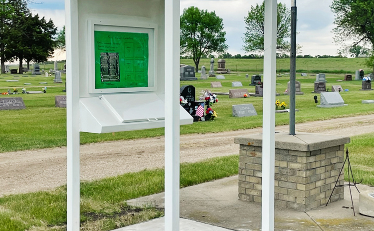 A new cemetery directory recently installed at Rest Haven Cemetery in Alpena provides visitors with an easy-to-use guide for locating gravesites. The project was funded through a grant from the Alpena Community Foundation and dedicated during Alpena's Memorial Day program on May 25. (PHOTO COURTESY ROB BARUTH)