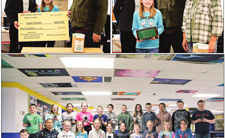 SD Conservation District, DANR celebrate Arbor Day at WSES with writing contest