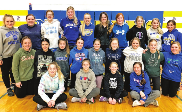 Back row left to right: Alicia Collins, Anna Arhart, Masynn Mebius, Avery Orth, Abby Kolousek, Patri Menendez, Brooklyn Caffee, Kerstynn Heim, Raylee Fagerhaug, Alyssa Grohs. Middle row left to right: Haeleigh Mulder, Carla Powell, Jada Kolousek, Ashlyn Weber, Kennedy Kolousek, Kendall Kolousek, Kaitlyn Braun, Ella Kolousek, Ella Fagerhaug. Front row left to right: Jewel McGeough, Areannah Miller, Alexis Roesler, Logan Mohling. COURTESY PHOTO