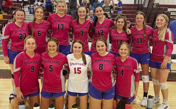 Back row, left to right: Riley Roduner, Caroline Witte, Avery Orth, Carissa Scheel, Sarah Poncelow, Alyssa Grohs, Hannah Heezen, Raylee Fagerhaug. Front row: Haeleigh Mulder, Mariah Messmer, Ashlyn Weber, Taylor Braun, Kennedy Kolousek.
