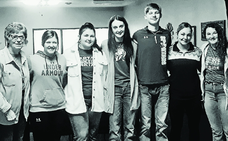 PHOTO COURTESY METTE NESS FOR SACC Shown left to right: FCCLA Chapter Advisor Charlotte Mohling and FCCLA members Mercedes Jones, Harlee Heim, Carissa Scheel, Branden Flowers, Haeleigh Mulder, Riley Roduner.