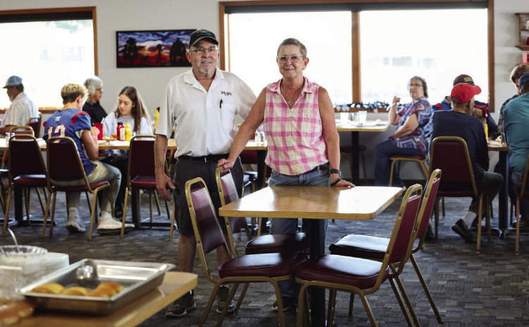 After more than 46 years of serving the Wessington Springs community, Jon and Carla Niemeyer stand in the dining room of the Springs Inn Café, where they’ve welcomed generations of customers since 1980. Health concerns have prompted the couple to seek new owners who will carry on the Main Street restaurant’s longtime tradition.