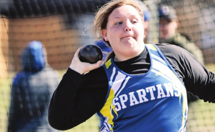 Anna Arhart was 2nd in shot put.