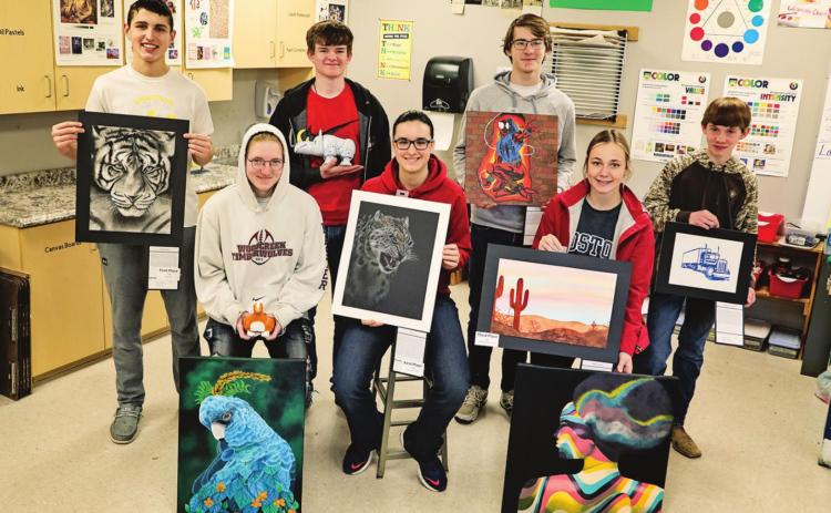 BACK ROW LEFT L TO R: Brock Krueger, Wynand Bothma, Jack Neely, Kordell Schafer. FRONT ROW: Faith Easter, Sarah Poncelow, Haeleigh Mulder.